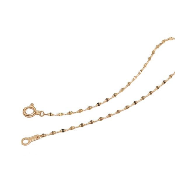 ブレスレット チェーン 10金 イエローゴールド ペタルチェーン 幅1.3mm