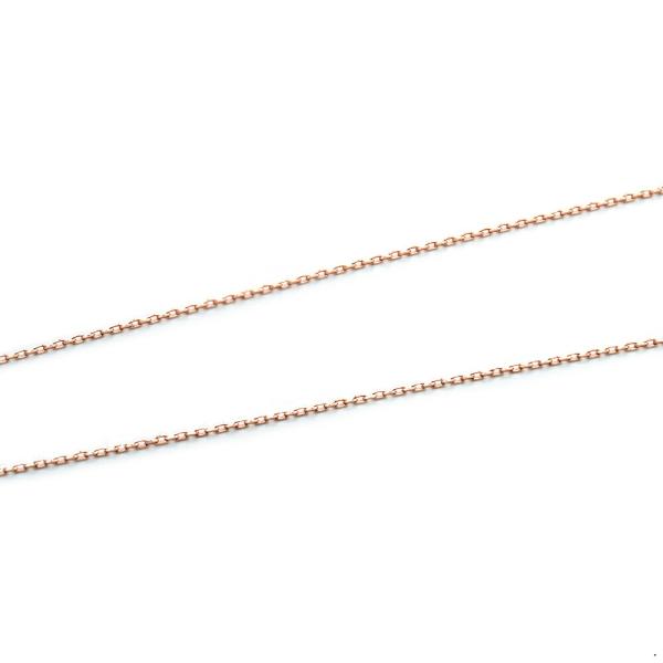 ネックレス チェーン 18金 ピンクゴールド グリームカット入り4面カット小豆チェーン 幅0.7mm｜鎖 K18PG k18 18k 貴金属 ジュエリー