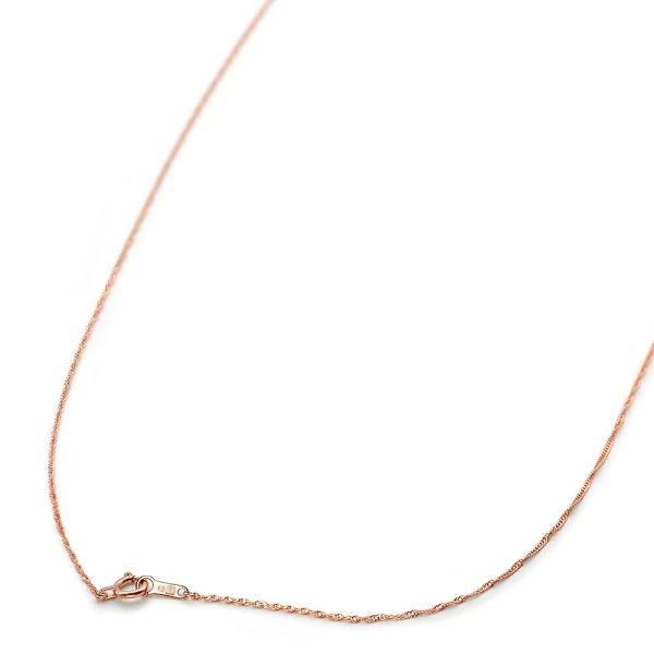 ネックレス チェーン 18金 ピンクゴールド スクリューチェーン 幅1.0mm
