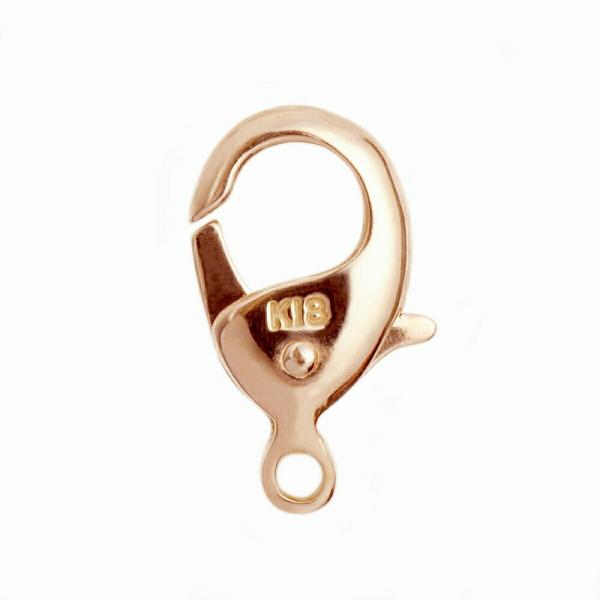 1個売り】 留め具 18金 ピンクゴールド フック 縦11.5mm カニカン カニ