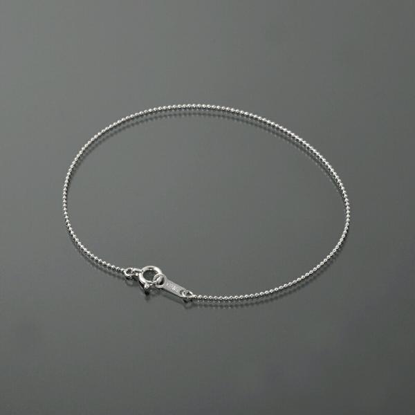 ブレスレット チェーン 18金 ホワイトゴールド ボールチェーン 幅0.8mm