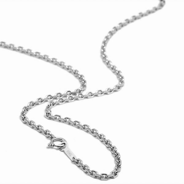 ネックレス チェーン 18金 ホワイトゴールド 4面カット小豆チェーン 幅