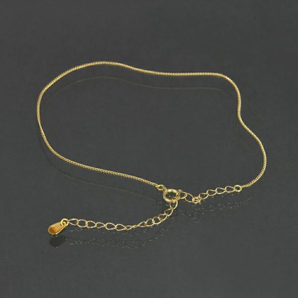 アンクレット チェーン 18金 イエローゴールド 2面カット喜平チェーン