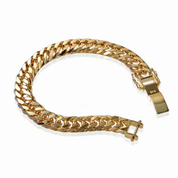 K18YG 18金イエローゴールド 喜平ブレスレット 約18㎝ きへいチェーン ブレスレット チェーン 18金 イエローゴールド 6面カットダブル喜平