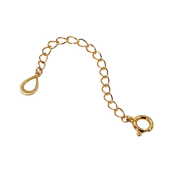 ネックレス用の延長アジャスター 18金 イエローゴールド 荒喜平（ドロップ/中抜き） 幅2.1mm｜鎖 K18YG k18 18k 貴金属 ジュエリー