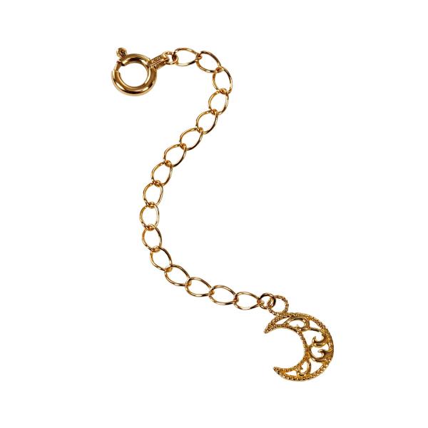 ネックレス用の延長アジャスター 18金 イエローゴールド 荒喜平（三日月型/透かし） 幅2.1mm｜鎖 K18YG k18 18k 貴金属 ジュエリー