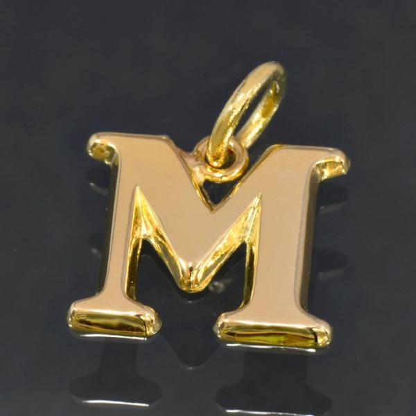 ペンダントトップ 18金 イエローゴールド M イニシャルのペンダント M