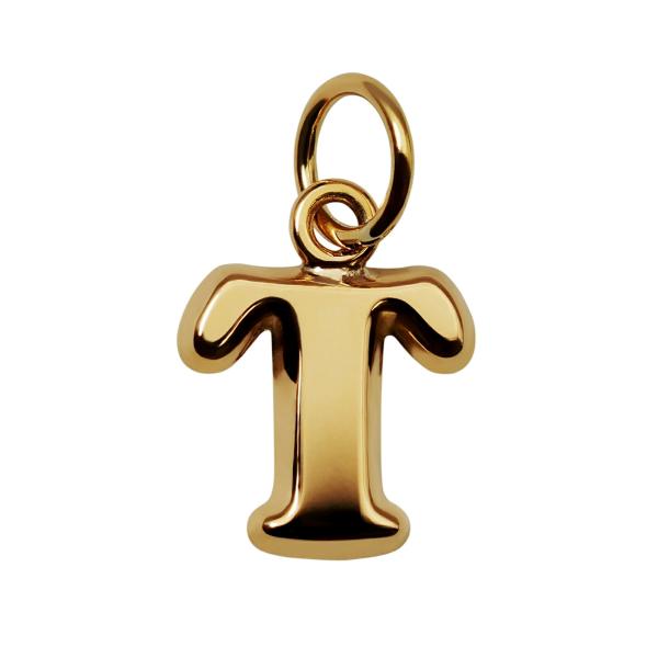 ペンダントトップ 18金 イエローゴールド T イニシャルのペンダント S