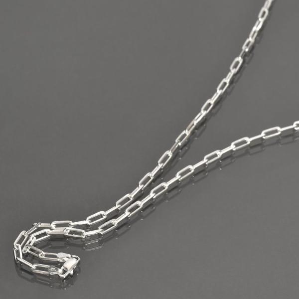 silver925 長丸4面デザインネックレスチェーンL511 silver925 長丸4面デザインネックレスチェーンL6