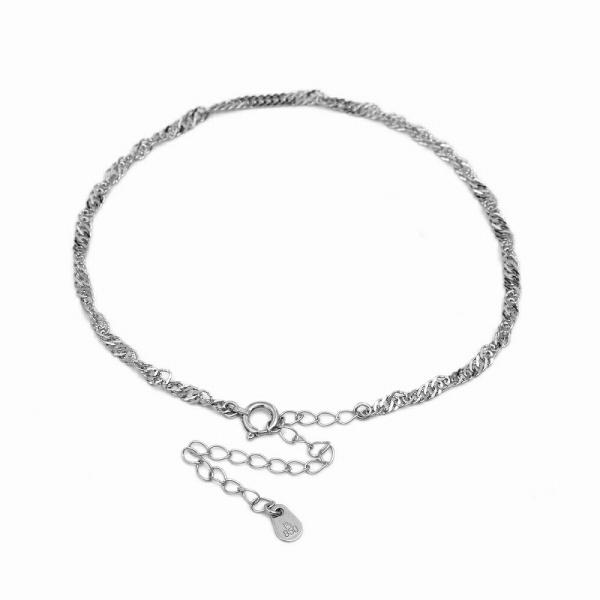 アンクレット チェーン PT850 プラチナ スクリューチェーン 幅2.4mm 長