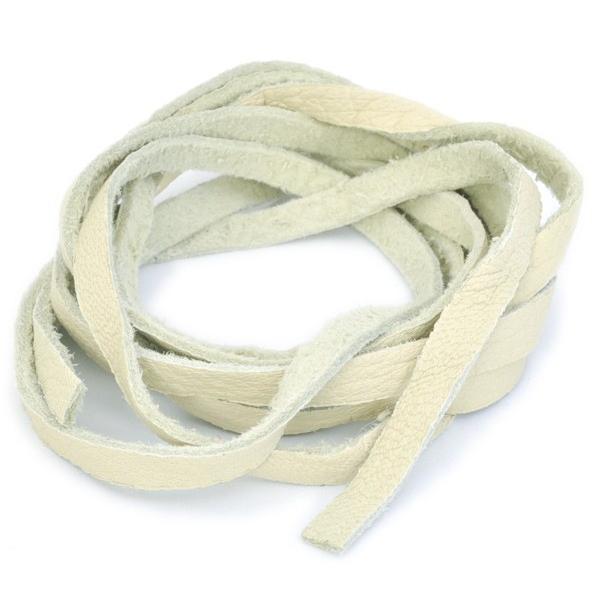 革紐 シカ紐 柔らかくて丈夫な鹿革ひも 平紐 幅5.0mm 長さ100cm