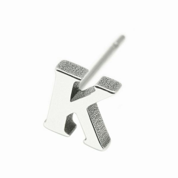 【バラ売り/1個】 ピアス ステンレス K イニシャルのピアス アルファベット 文字
