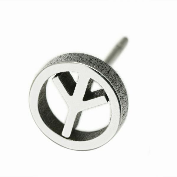 【バラ売り/1個】 ピアス ステンレス ピースマークモチーフのピアス