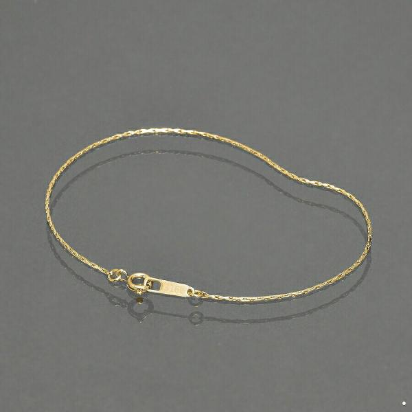 ブレスレット チェーン サージカルステンレス 316L 金色 2面カットコブラチェーン 幅0.8mm 長さ15cm