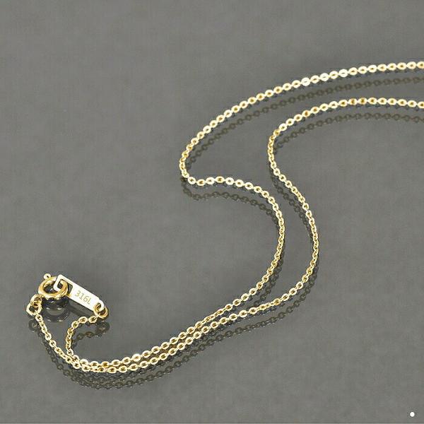 ネックレス チェーン サージカルステンレス 316L 金色 フラット小豆チェーン 幅1.2mm 長さ80cm