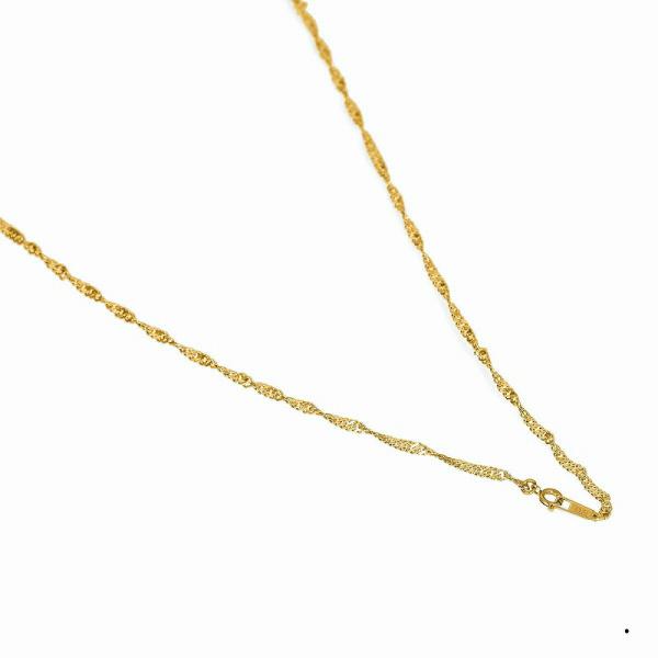 ネックレス チェーン サージカルステンレス 316L 金色 スクリューチェーン 幅2.6mm 長さ80cm
