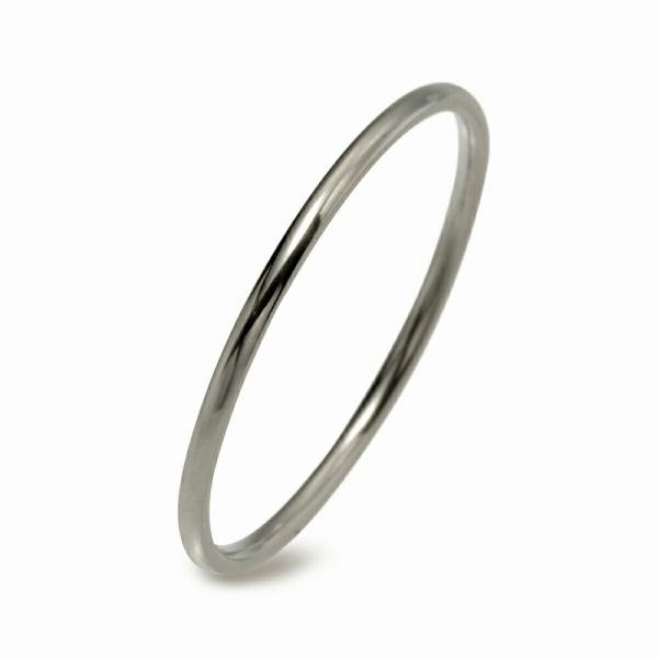 指輪 ステンレス シンプルな甲丸リング 幅1.0mm 銀色