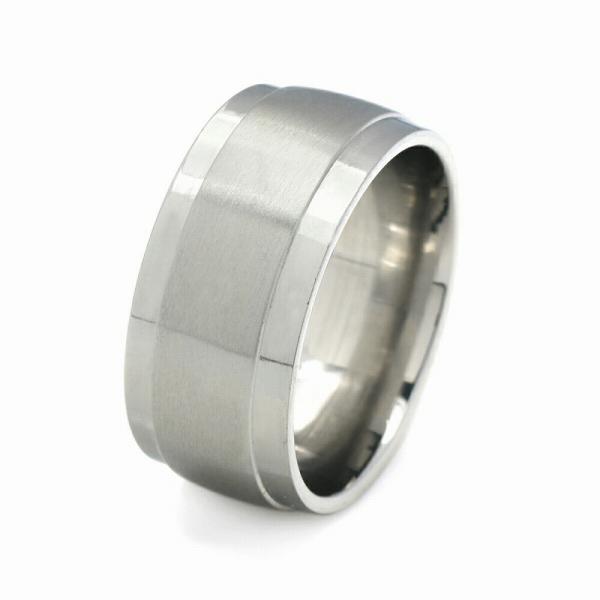 指輪 ステンレス 段付きリング 幅9.0mm 銀色