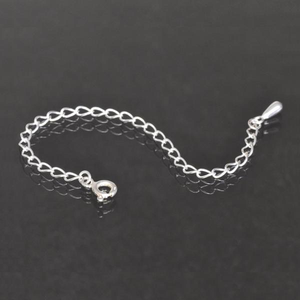 ネックレス用の延長アジャスター シルバー925 荒喜平（ティアドロップ） 幅2.7mm 長さ10cm｜鎖 銀 Silver アクセサリー レディース メンズ