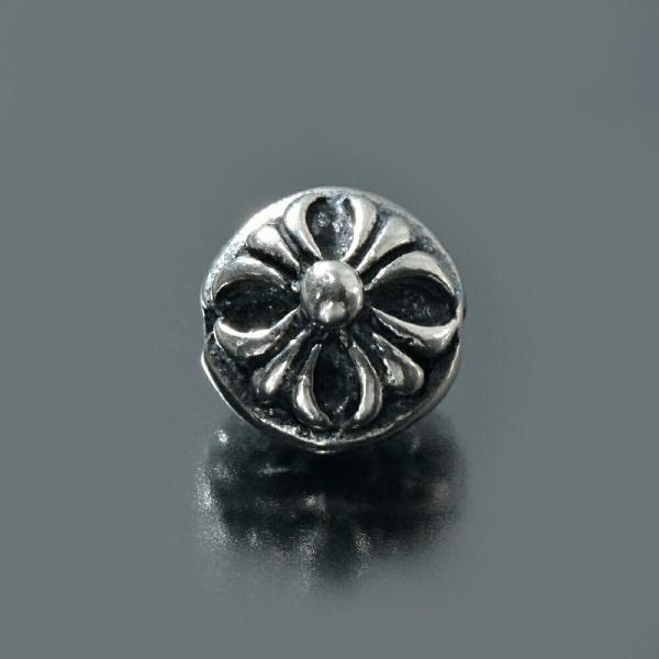 1個売り】 ビーズパーツ シルバー925 クロス模様丸型ビーズ 外径10.0mm