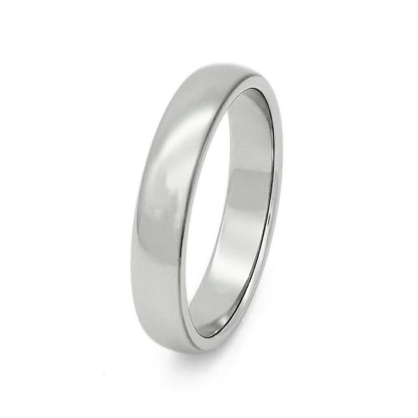 指輪 タングステン シンプルな甲丸リング 幅4.0mm 銀色 シルバー｜Tungsten アクセサリー レディース メンズ