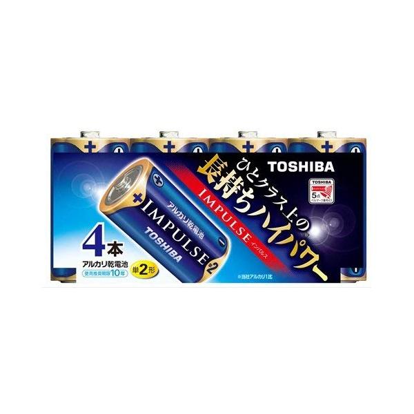 他サイト： 東芝 アルカリ電池単2形4本パック LR14H 4MPの商品画像