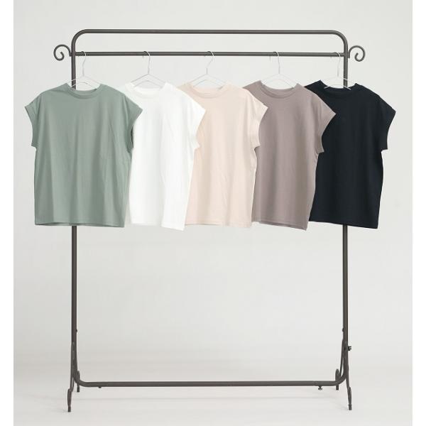 Tシャツ・カットソー　レディース　無地　綿100％　シンプル　ノースリーブ　エンザイム加工【メール便利用商品です】