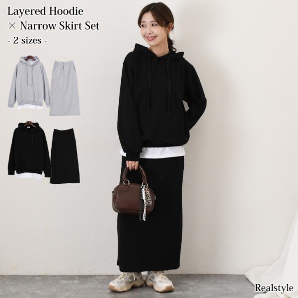 REAL STYLE セットアップ レディース カジュアル 秋 冬 長袖 パーカー