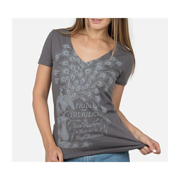 [Out of Print] Jane Austen / Pride and Prejudice V-Neck Tee (Dark Grey) (Womens)