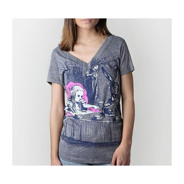 [Out of Print] Lewis Carroll / Alice's Adventures in Wonderland V-Neck Tee (Heather Grey) (Womens)