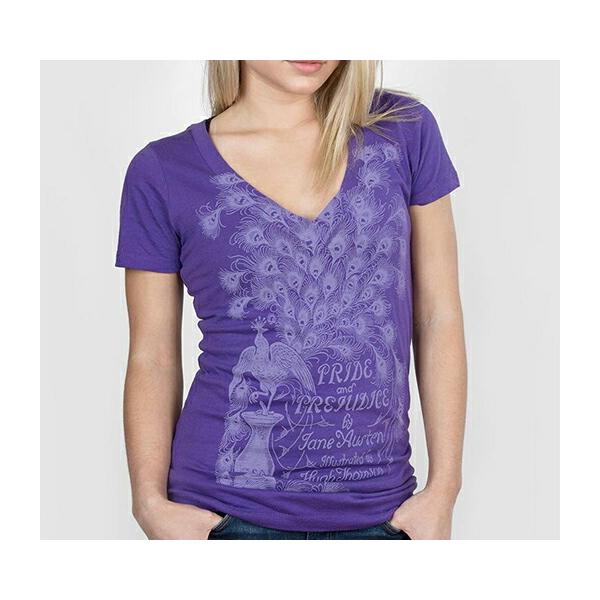 [Out of Print] Jane Austen / Pride and Prejudice V-Neck Tee (Purple) (Womens)