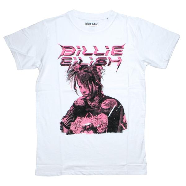 Billie Eilish / Purple Illustration Tee (White) - ビリー・アイ