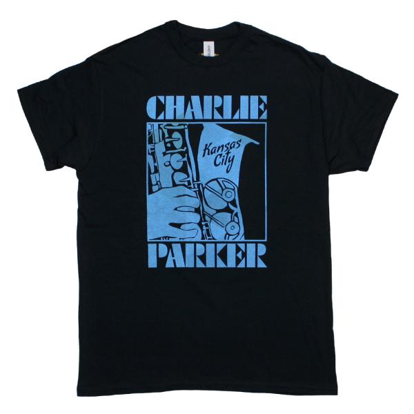 Charlie Parker / Playing a Saxophone Tee (Black) - チャーリー・パーカー Tシャツ
