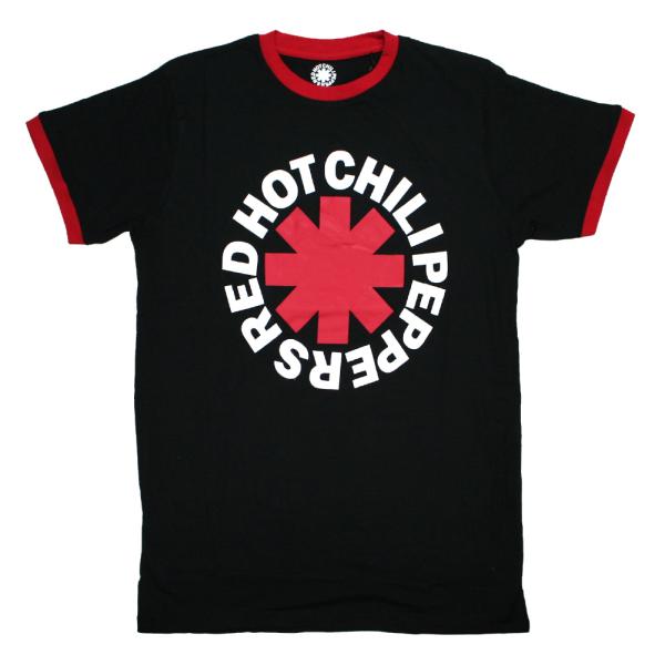 Red Hot Chili Peppers / Asterisk Ringer Tee 11 (Black) - レッド