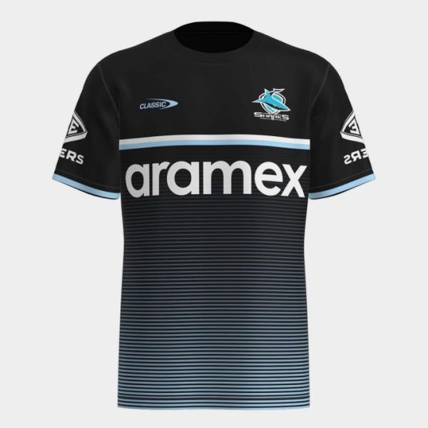 THE SHARKS シャークス　ラグビーウェア THE SHARKS 南アフリカ ラグビーチーム レプリカ ジャージ S/BLK