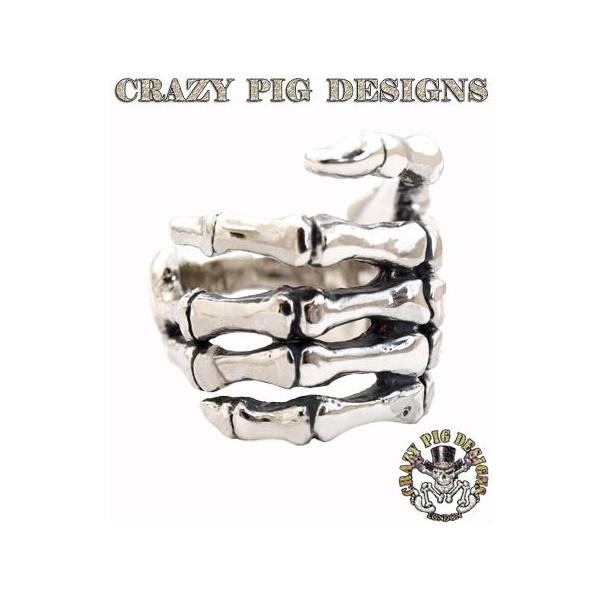 21号　CRAZY PIG クレイジーピッグ ボーンリング　silver925 Crazy Pig クレイジーピッグ BONE HAND RING(ボーンハンドリング
