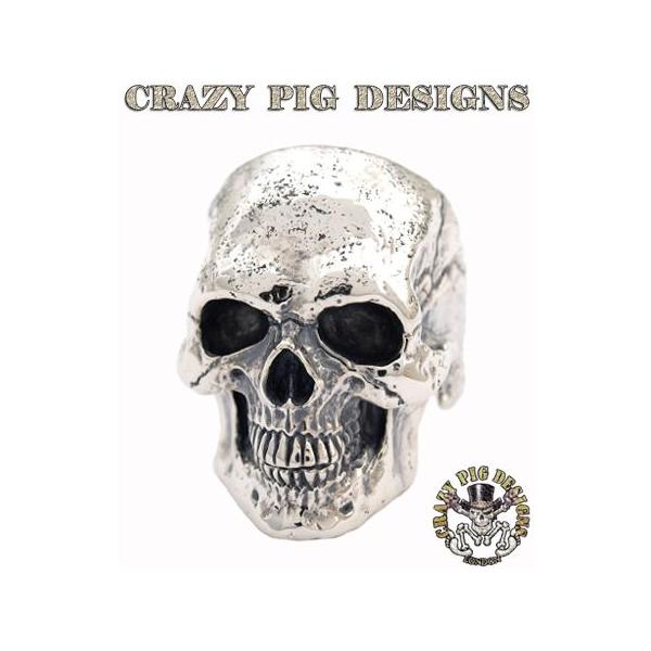 CRAZY PIG クレイジーピック　スカルリングツースカルリング　20号 TWO SKULLS TUDOR RING - JUMBO | クレイジーピッグ公式オンライン