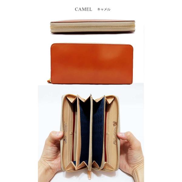 P.I.D 本革 長財布 ブランド ラウンドファスナー 二つ折り財布 コード