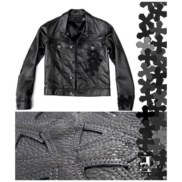 �\�t�@�A�� SofferAri JEAN JACKET - LEATHER ���U�[ �v���i �W���P�b�g �p���c