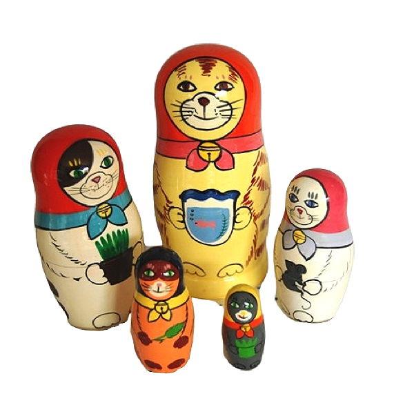 ねこずきんマトリョーシカ 13cm 5個組 : ルイノク2 - 通販 - Yahoo