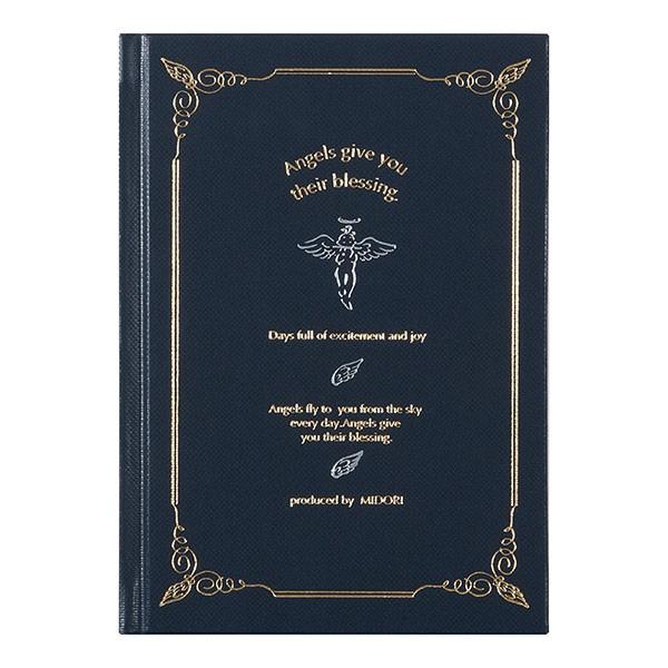 *ネコポス便対応可能*天使柄の日記帳です。 日記だけでなくいろいろな用途にお使いいただけます。 【仕様】●本体／H180×W128×D17mm ●表紙／紙製・金銀箔押し●中紙／256ページ(4柄)イエロー、ピンク、ブルー、グレー●罫線／7m...