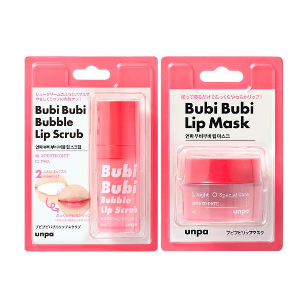 unpa公式 BubiBubi Bubble Lip Scrub ブビブビ  バブルリップスクラブ1個 + リップケアマスク1個  唇 スクラブ マイルドピーリング カサカサ 角質ケア