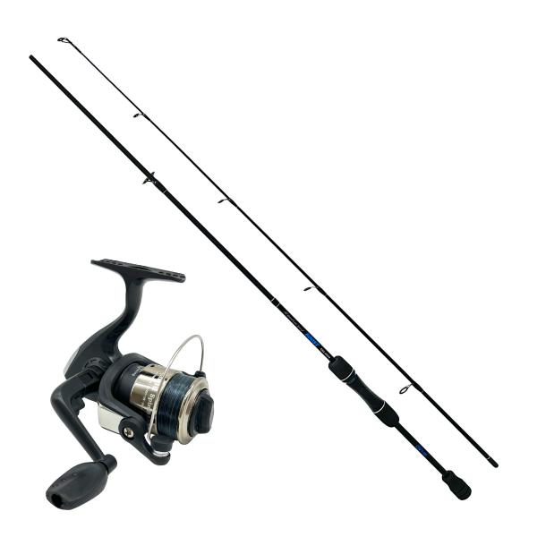 6フィートのルアーロッドとナイロン糸付きリールのお得なセットです！セット内容ルアーグラスロッド小型リール チャイルドスピン ナイロンライン付き ガンメタ竿仕様全長(m):1.82自重(g):114継数(本):2仕舞寸法(cm):95先径(m...