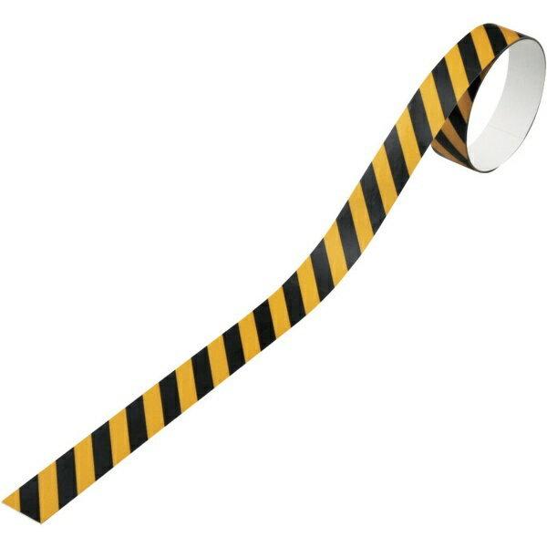 ぽと様　確認ページ トラ柄テープ（反射タイプ） 黄／黒 20mm幅×1m 10本組 屋内用 256304