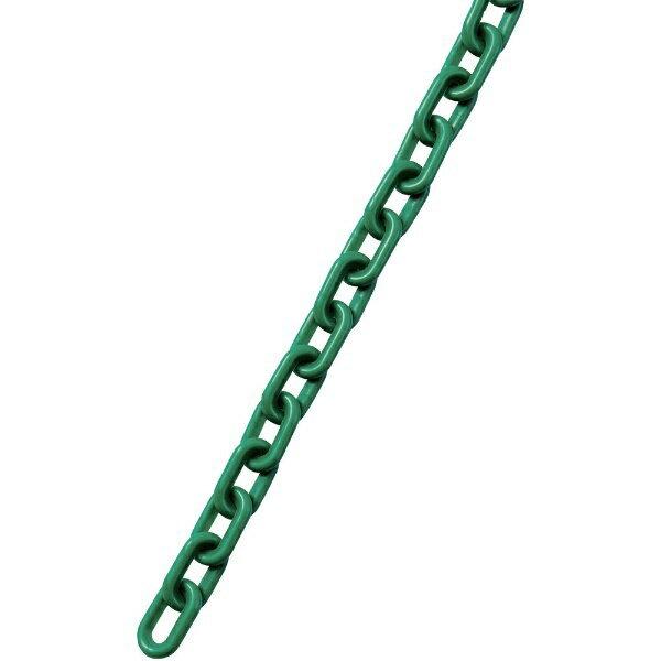 画贊 プラスチックチェーン 緑 長さ40m（線径6mmΦ） ポリエチレン 284071