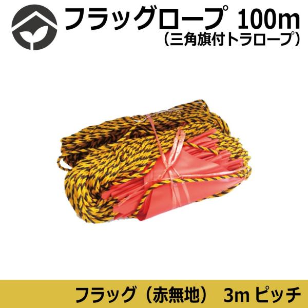 フラッグロープ 三角旗付トラロープ 100m : 資材・印刷のルネ - 通販