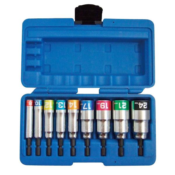 トップ (TOP) 電動ドリル用 コンパクトソケット 9本組セット 対辺8~24mm ケース付 EDS-824CS 燕三条 日本製