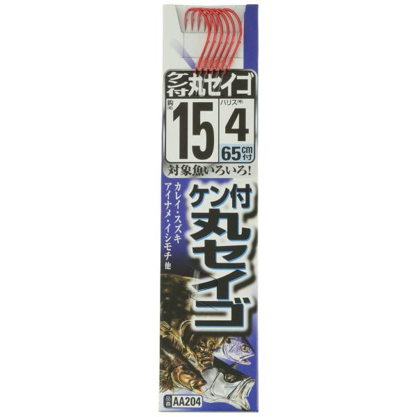 ささめ針(SASAME) AA204 ケン付丸セイゴ フック(赤)糸付 11 3