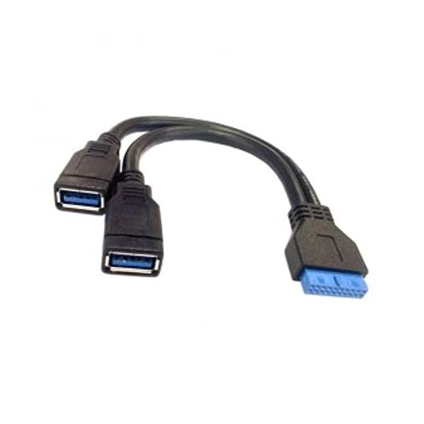 【商品概要】CY 2ポート USB 3.0 メス - マザーボード 20ピンフロントパネル用ヘッダーケーブル 20cmUSB 3.0 type-A メスをUSB3.0 (20ピンヘッダー) へ変換してマザーボードへ直接接続。USB 3.0ポ...