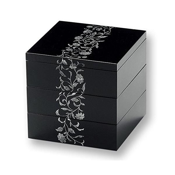 越前塗　三段重 新品未使用品 越前塗 アールデコ 三段重箱 溜 914107 : ショップ ルーン - 通販